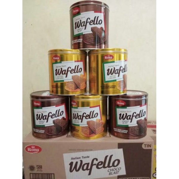 

Roma Wafello Coklat / Butter Caramel 294 gr - Kaleng