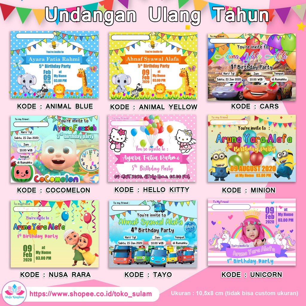 Undangan Ulang Tahun Anak Undangan Karakter Undangan Ulang Undangan Ulang Tahun Anak Undangan Karakter Undangan Ulang
