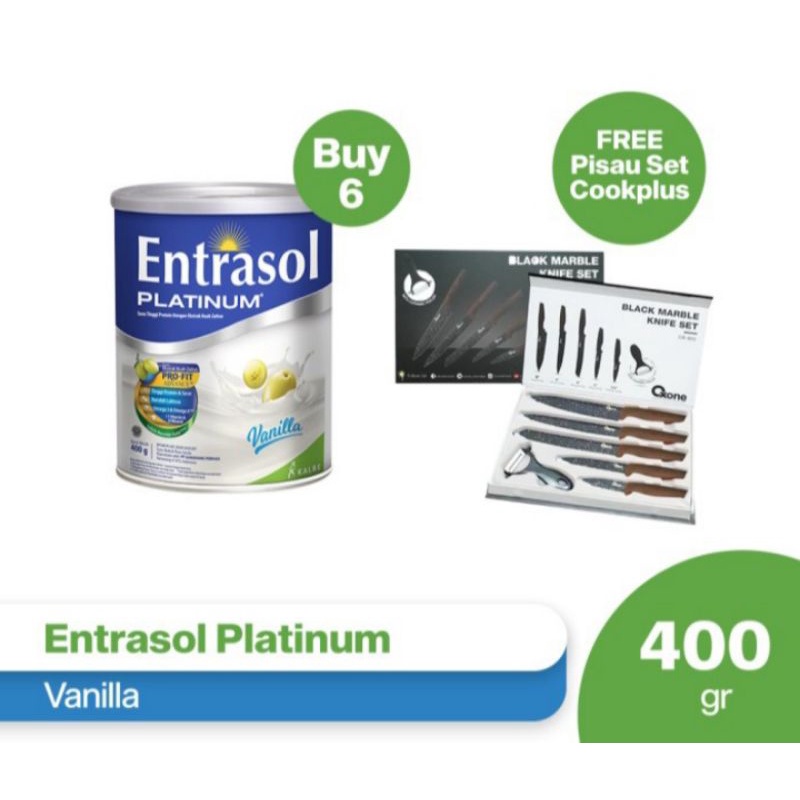 

buy 6 entrasol platinum vanilla 400gr free pisau set cookplus