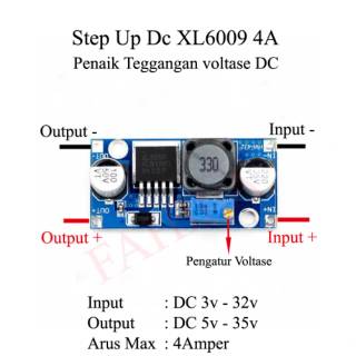 ADJUSTABLE STEP UP POWER CONVERTER MODULE 3V-32V TO 5V-35V 4A MAX