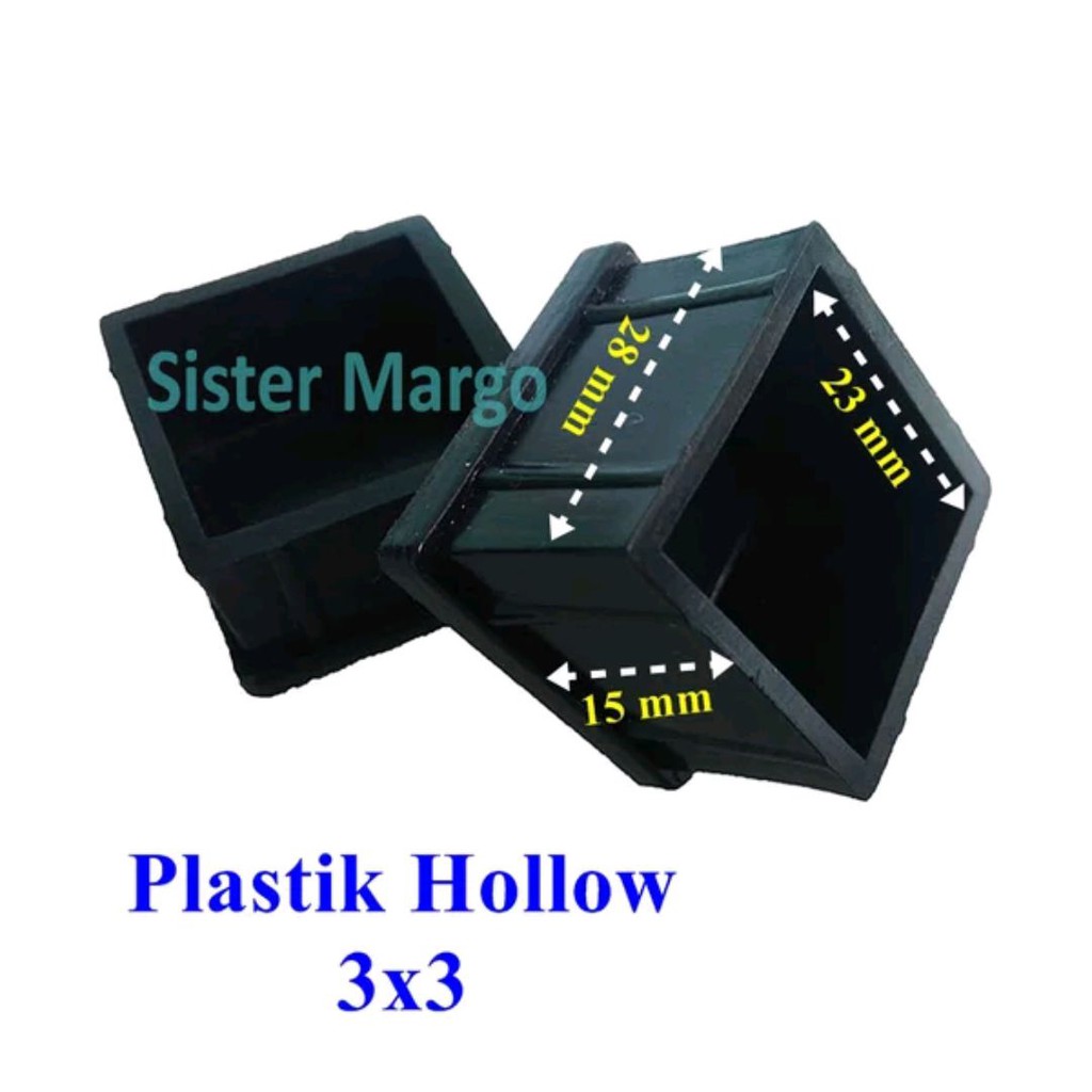 Kaki Rak Besi Holo Hollow Kotak 3x3 Plastik - 8 PCS
