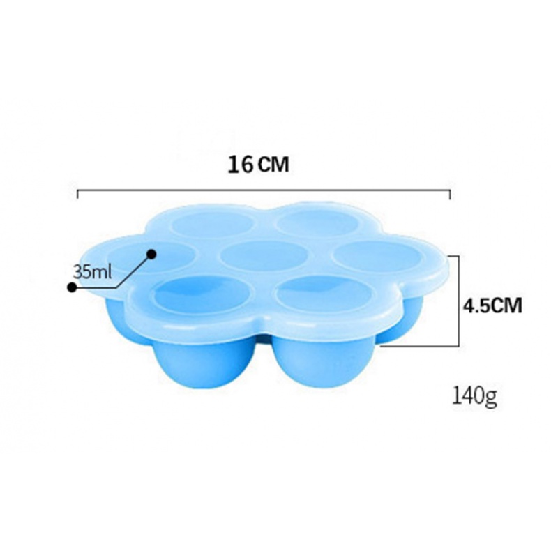 Silicone Egg Bites Molds Freezer Tray dengan Tutupnya Cocok untuk Wadah Penyimpanan Makanan Bayi Pressure Cooker untuk Makanan Bayi Buatan Sendiri Purees Buah Sayuran dan ASI