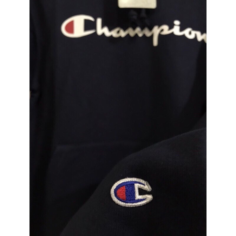 100% ORIGINAL CMT HOODIE CHAMPION SCRIPT LOGO NAVY