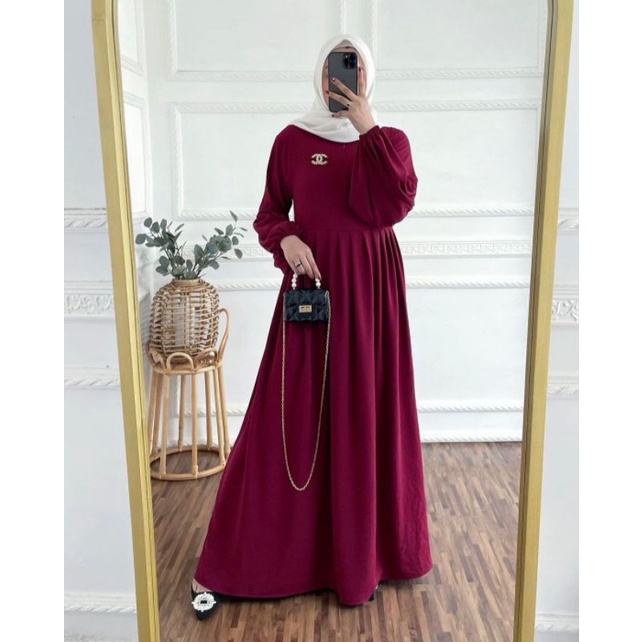 Gamis Polos crinkle Crincle Airflow