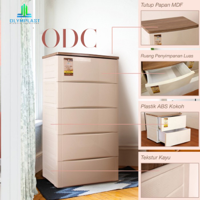 drawer susun 5 MODERN ODC-5M olympast / lemari laci plastik tebal kokoh susun  5