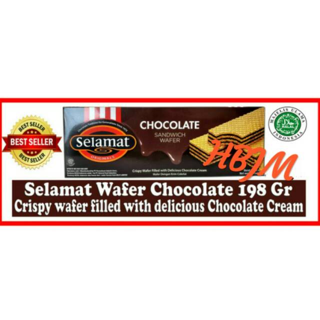 

SELAMAT WAFER CHOCOLATE 198 GR BISKUIT WAFER COKELAT / COKLAT