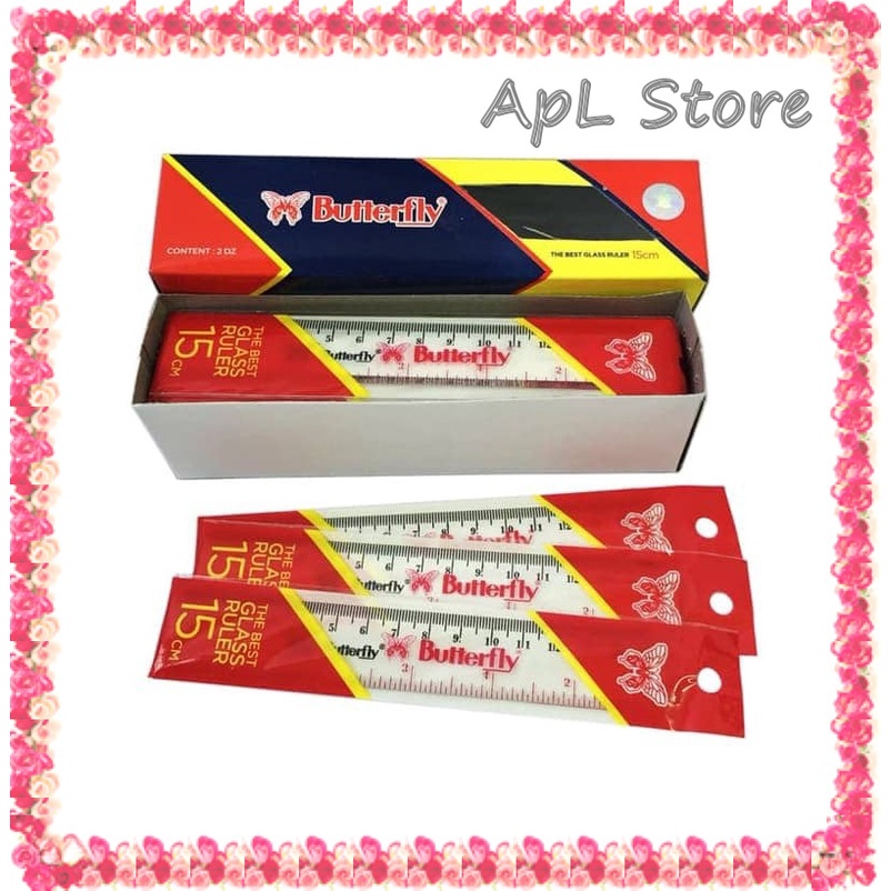 

Penggaris Butterfly 15cm Mika Penggaris Plastik A012