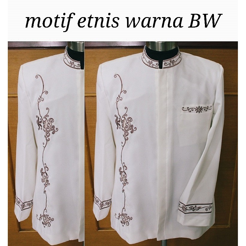 Jas Koko, Jas Koko Bordir, Jas Koko Modern, Jas Koko Polos, Jaskoko Motif Etnis - Putih Tulang