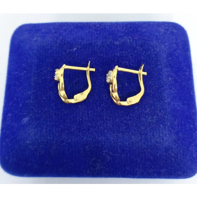 anting jepit perak asli lapis emas/anting jepit mp1 ukir/anting jepit asli silver 925