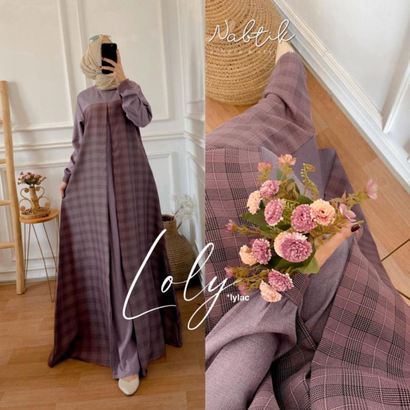 Gamis muslimah Loly terbaru dan terlaris original by nabtik