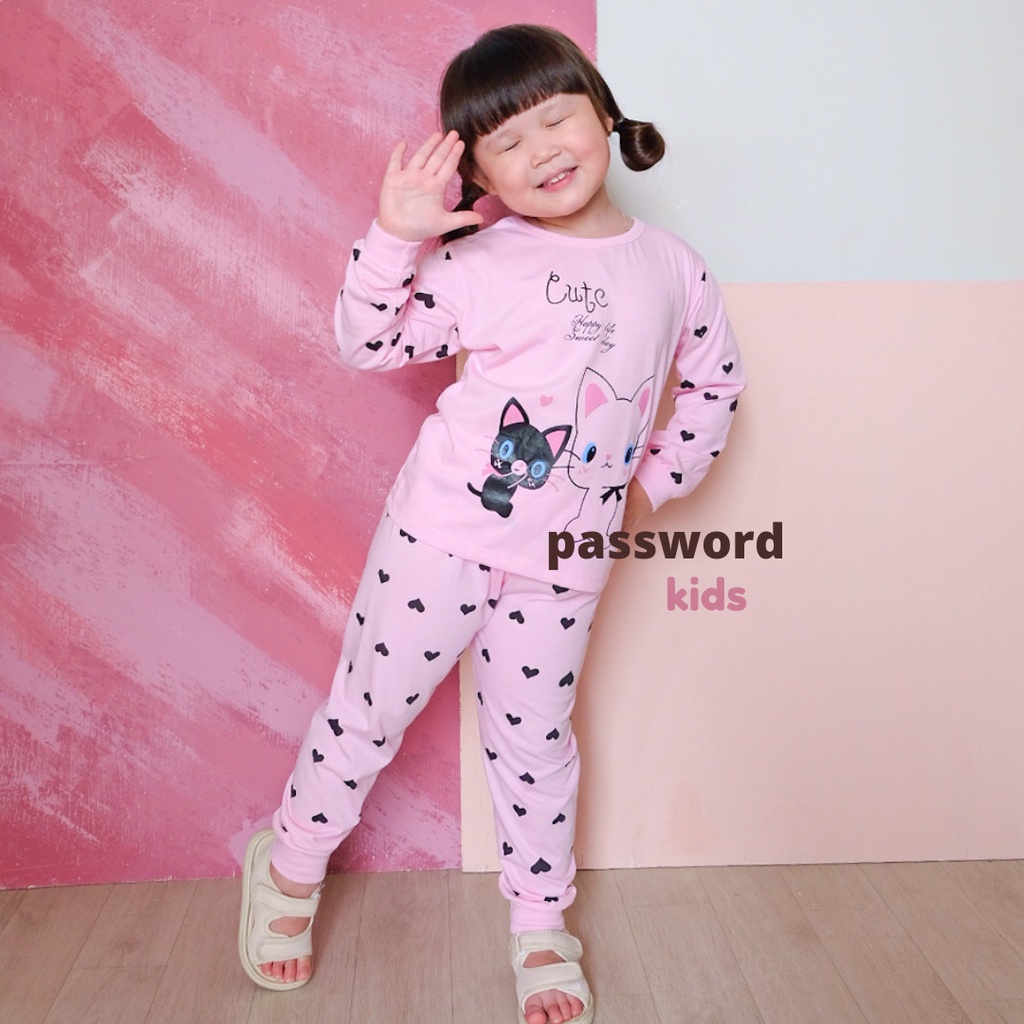 HappyOliver PASSWORD SISTER CAT Setelan piyama 1 - 7 Tahun Baju Anak BerKualitas