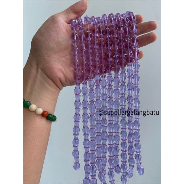 manik ujung kepala tasbih GUCI UNGU QUARTZ aksesori kalung gelang 10mm