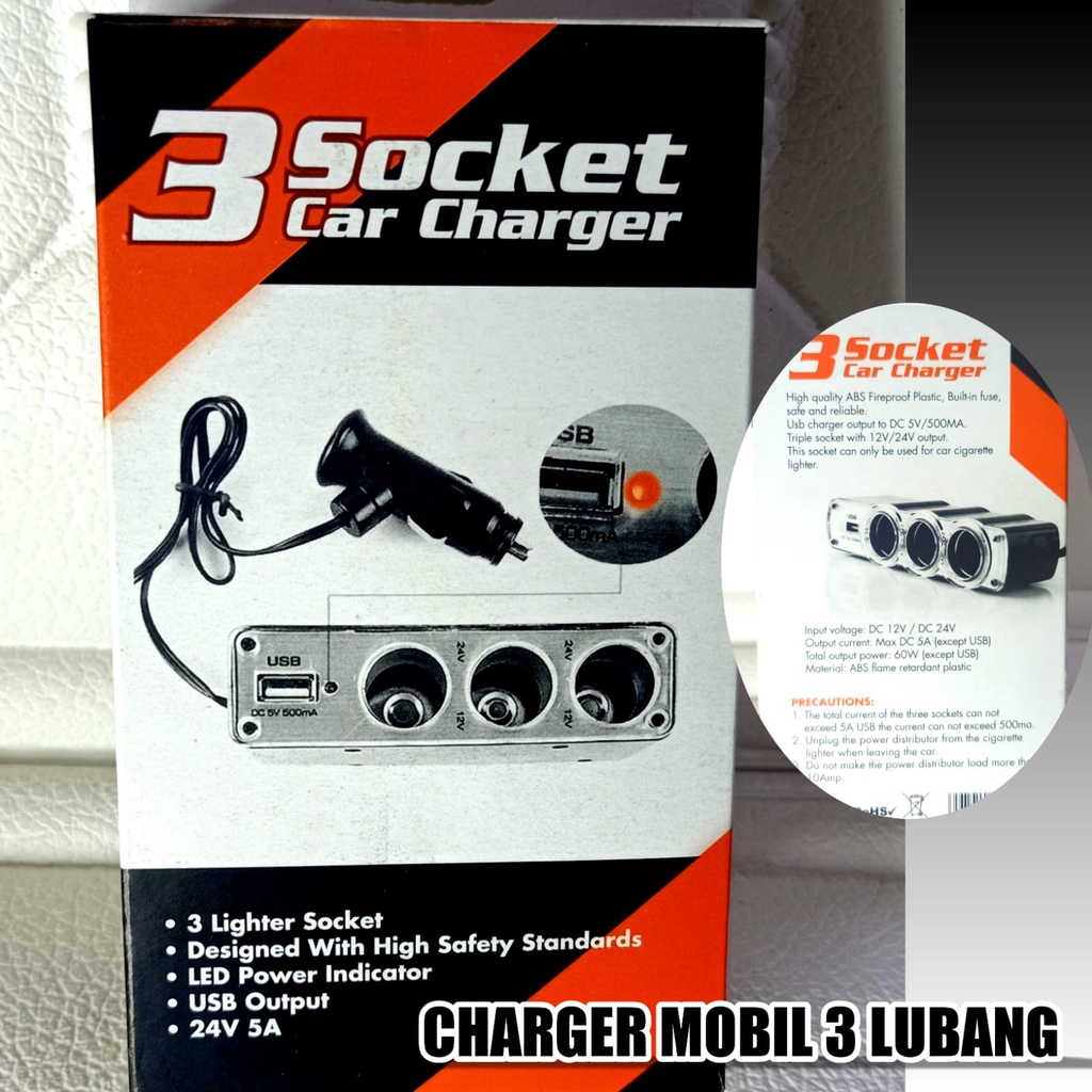 car charger usb 3 port / 3 socket adapter usb car charger / 3 way car cigarette charger socket adapter+usb / casan mobil 3 socket adapter / casan mobil 3 port adapter /3 port usb car charger
