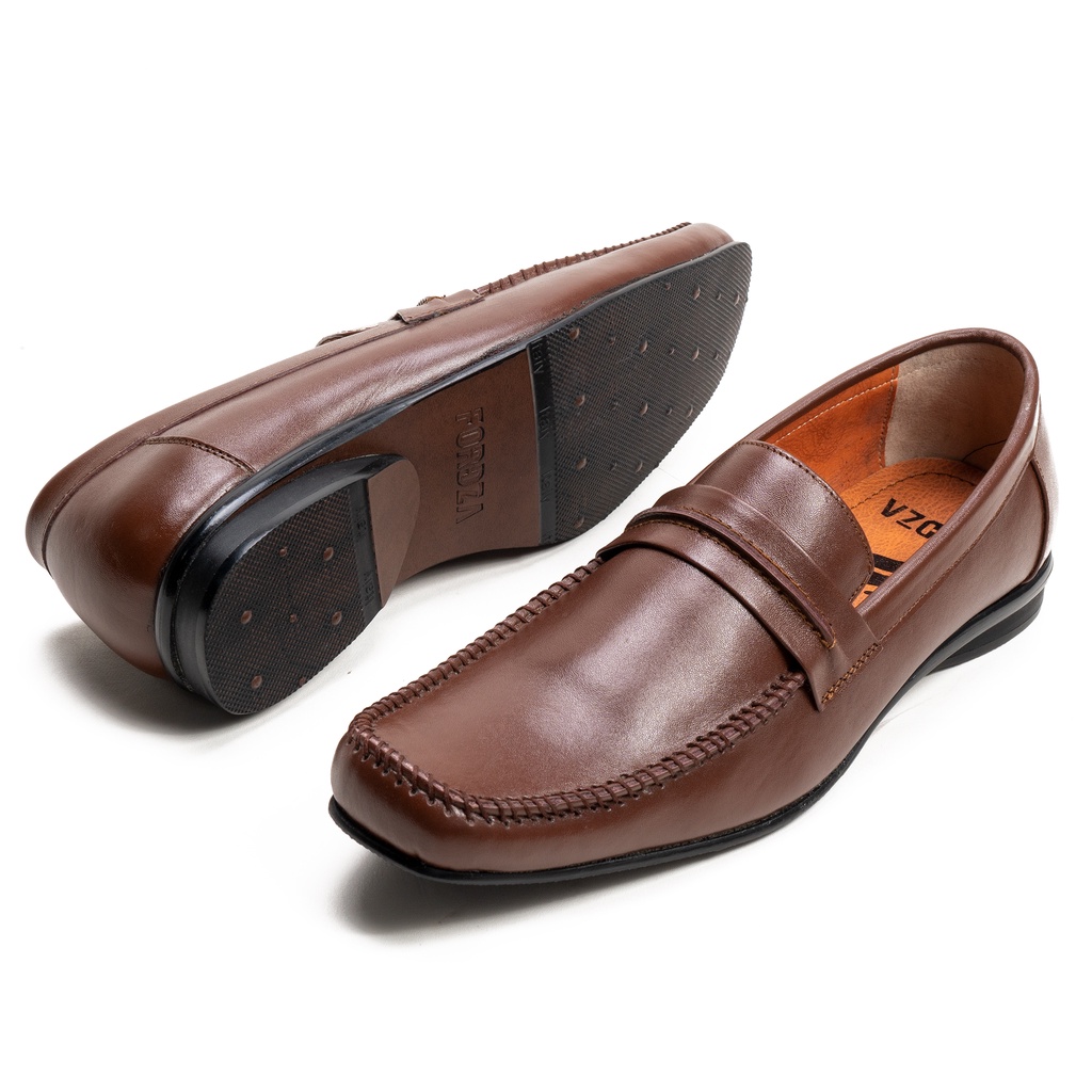 Sepatu Pantofel Slip On Pria Formal Kulit Asli M9604