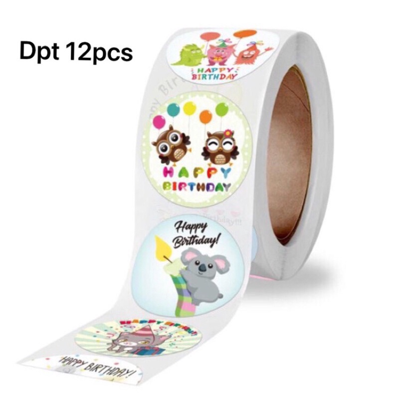 

Sticker label happy birthday