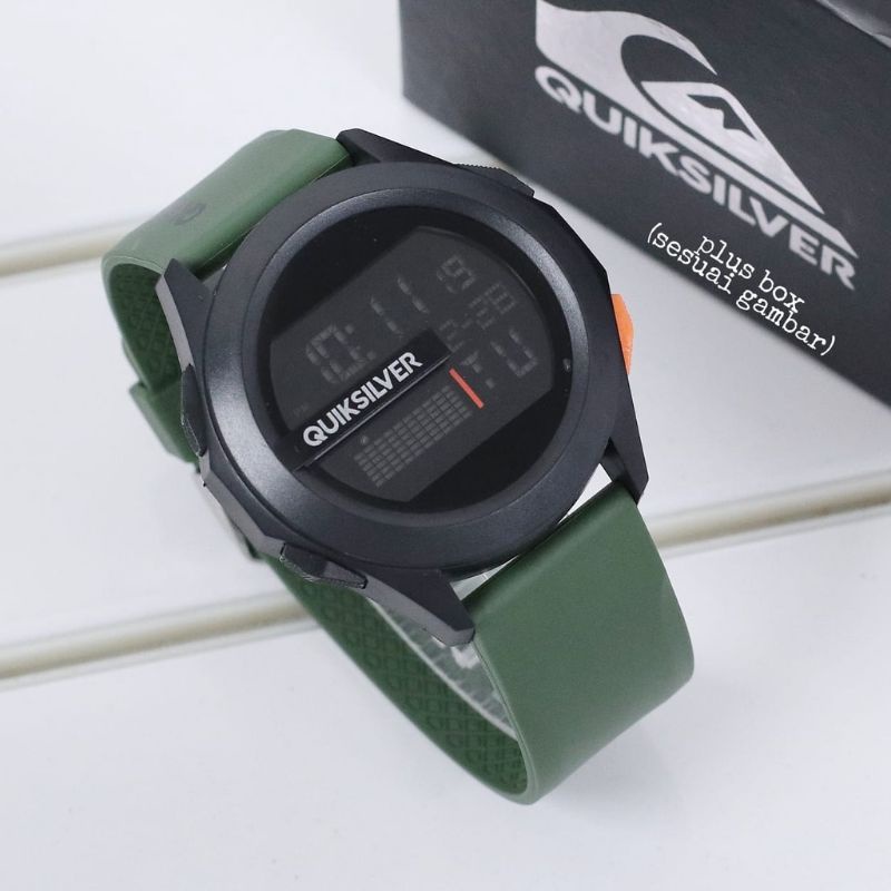 COD✅ Jam Tangan Pria Digital QuikSilver Drone Strab Rubber LED Watch Water Resist   S1253