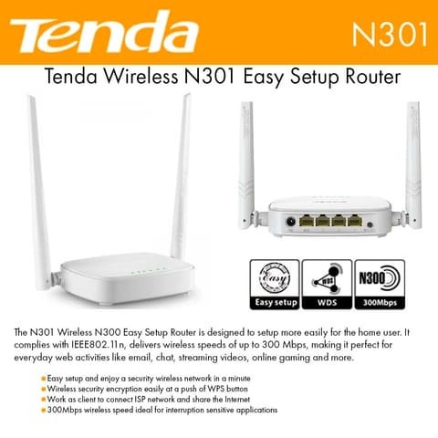 PROMO REPEATER ADAPTER WIFI WIRELESS ROUTER TENDA N300 MODEL N301 MODEM