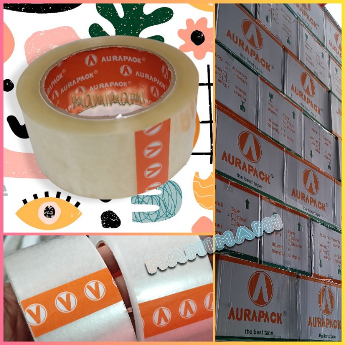 

Lakban Bening / Coklat Aurapack 48mm x 90Yard Original Tebal 2 inch