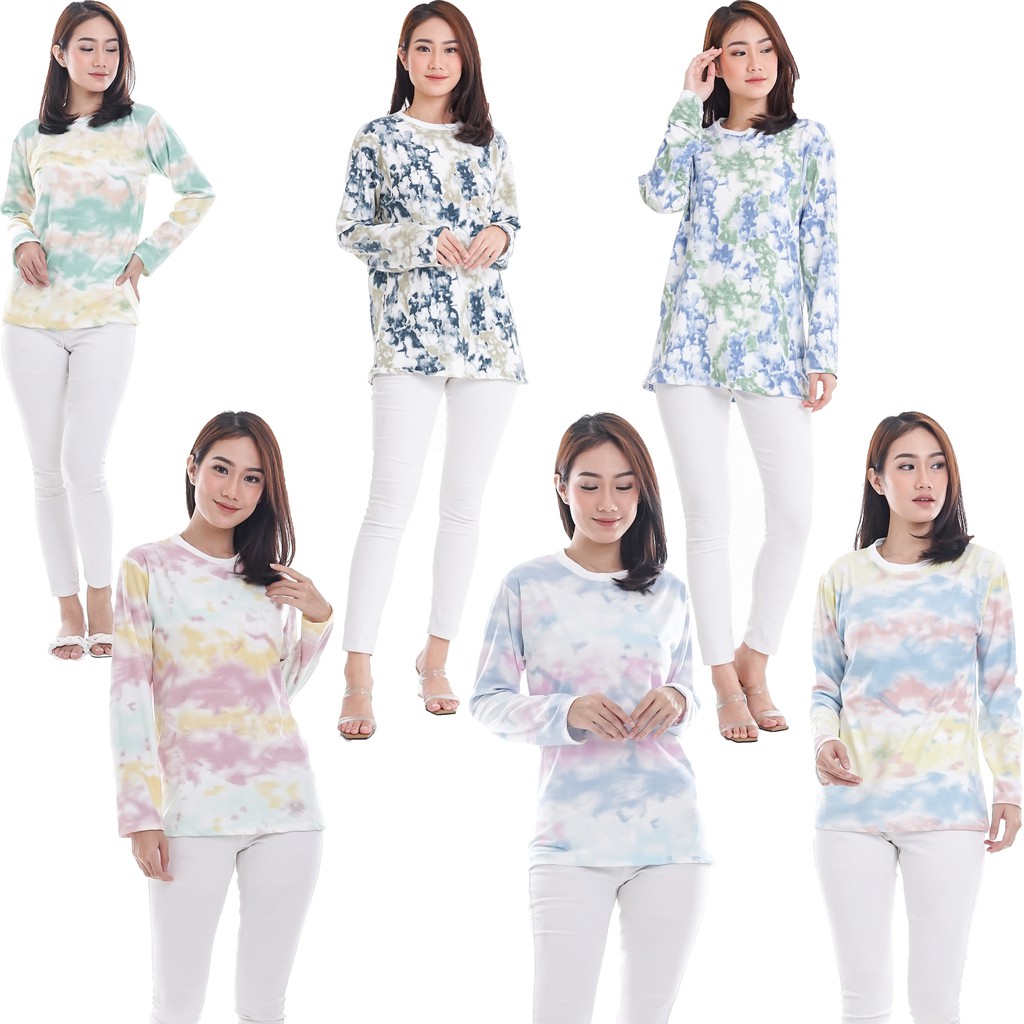 YourFashion Baju Kaos Lengan Panjang Wanita Babyterry Premium Grace Kaos Wanita Lengan Panjang Tie D