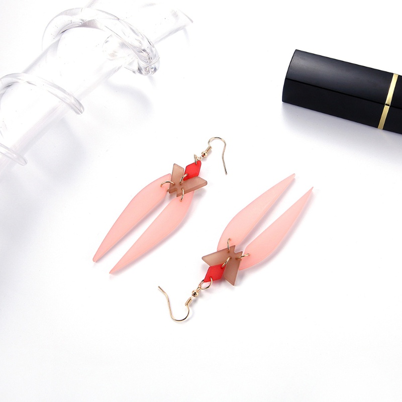 SIY  1Pair Acrylic Candy Color Leaf Long Drop Dangle Earrings Women Statement Jewelry