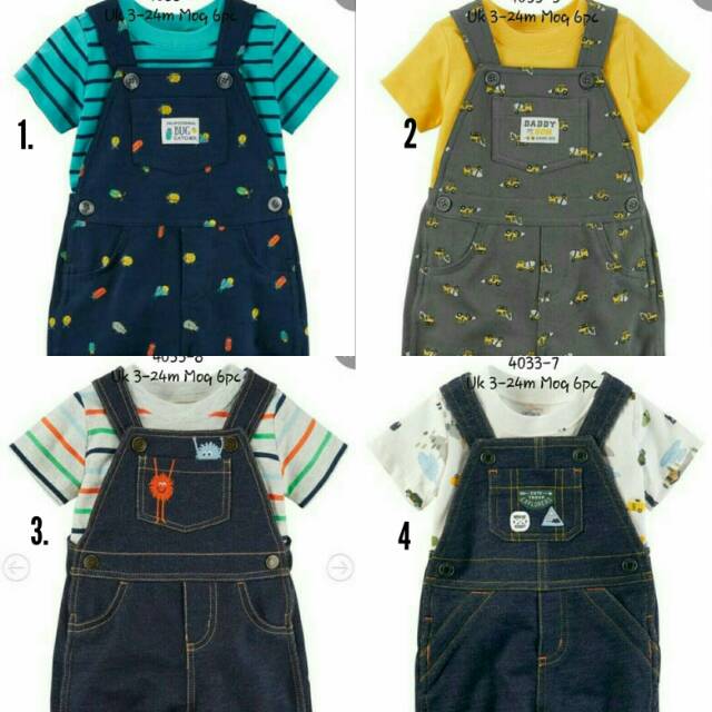 Romper Bayi/ Set Overall baju bayi import