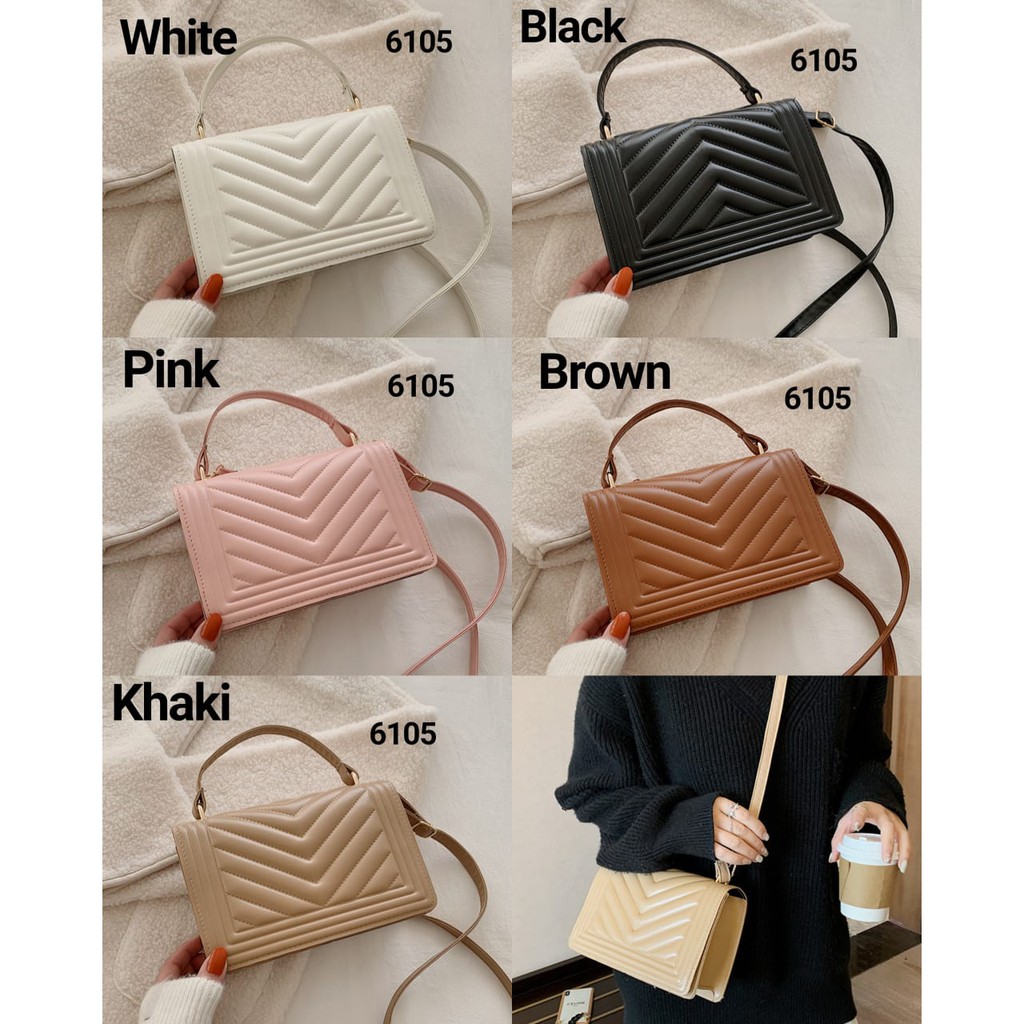 TAS SELEMPANG KULIT HANDLE IMPORT ~ 6105 ~ (SALE)