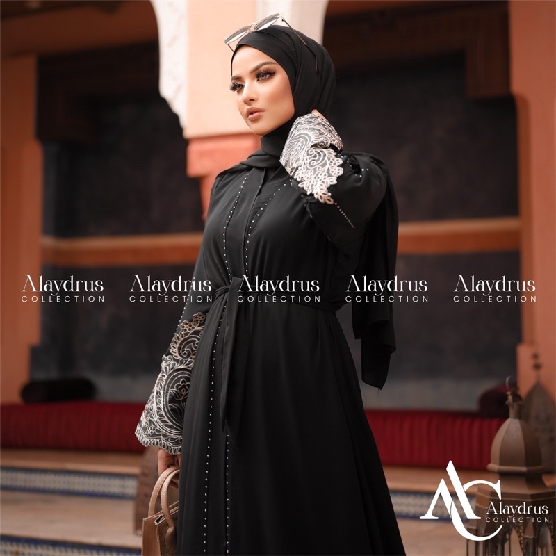 New Gamis Abaya Arab Hitam Ashanty Bahan Jet Black Saudi Kwalitas Boutique 576