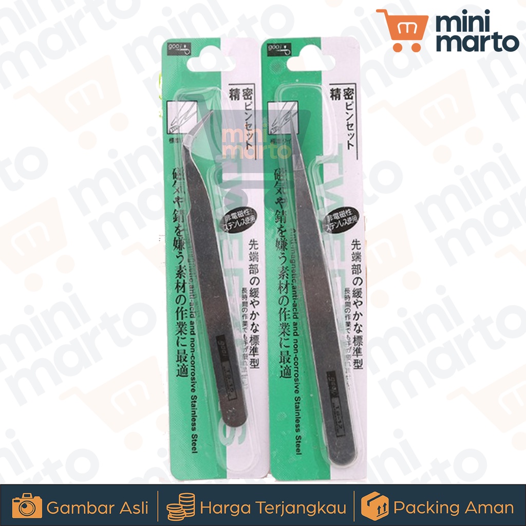 Pinset Tweezers GOOI Pinset Lurus Pinset Bengkok dan Lainnya - Minimarto