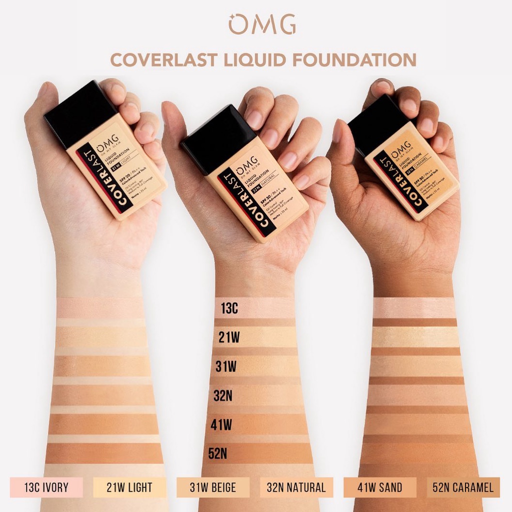 ⭐BAGUS⭐ OMG Coverlast Liquid Foundation 25ml | SPF 20 Alas Bedak Oh My Glam