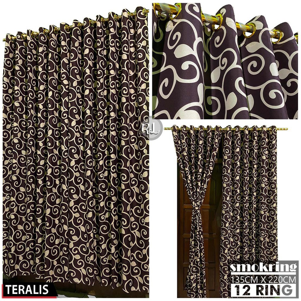 SALE gorden smokering/tirai jendela dan pintu motif TERALIS