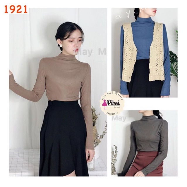 Turtle neck murah / baju polos muslimah lucu / baju hangat wanita / blouse kantor wanita lucu/1921