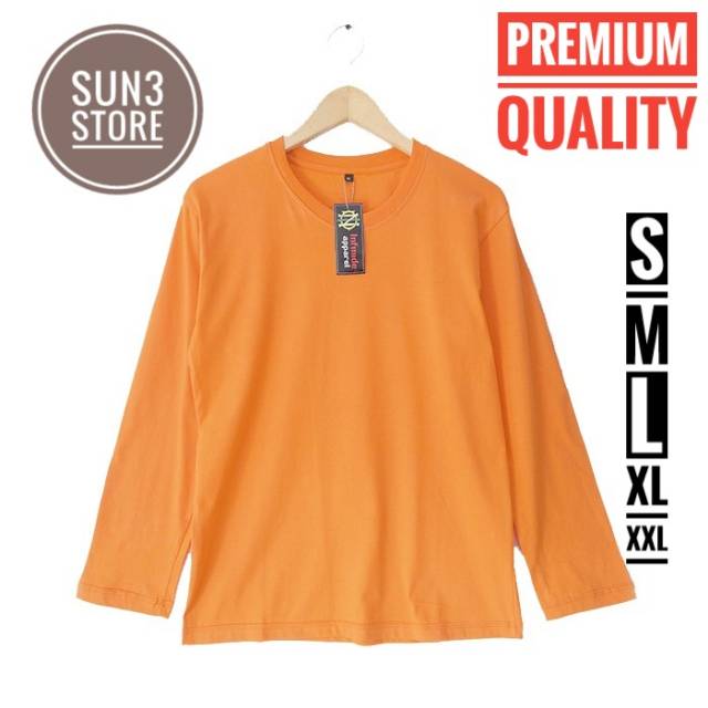 KAOS POLOS LENGAN PANJANG | KAOS OBLONG UNISEX | COTTON COMBED 30S | OREN