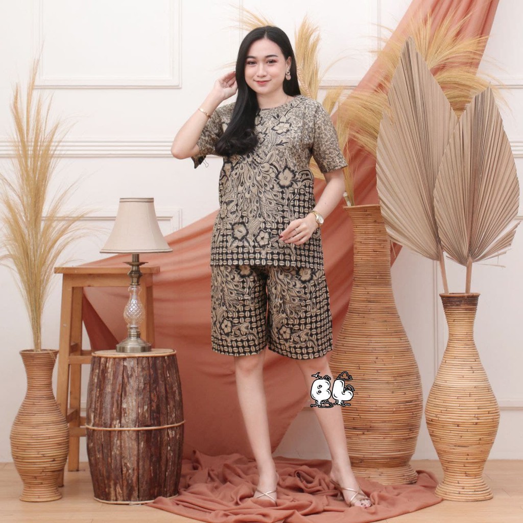 Setelan Batik Baju Tidur Santai Bebidol Setcel Katun Halus Adem Set Piyama Baju Celana Pendek Anya 4