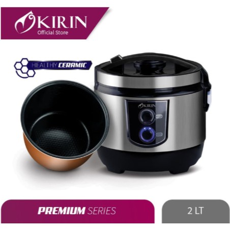 Kirin Rice Cooker / Magic Com Ceramic 2 Liter KRC-390 SL Silver 2L