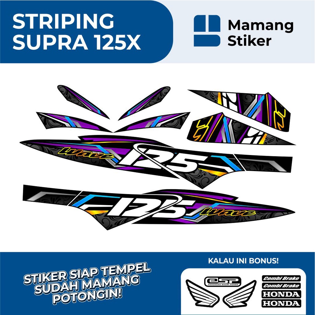 STRIPING SUPRA X 125 VARIASI 20/STICKER SUPRA X125 FI WAVE 2007 2008 2009 2010 LAMA/STIKER LIS HONDA
