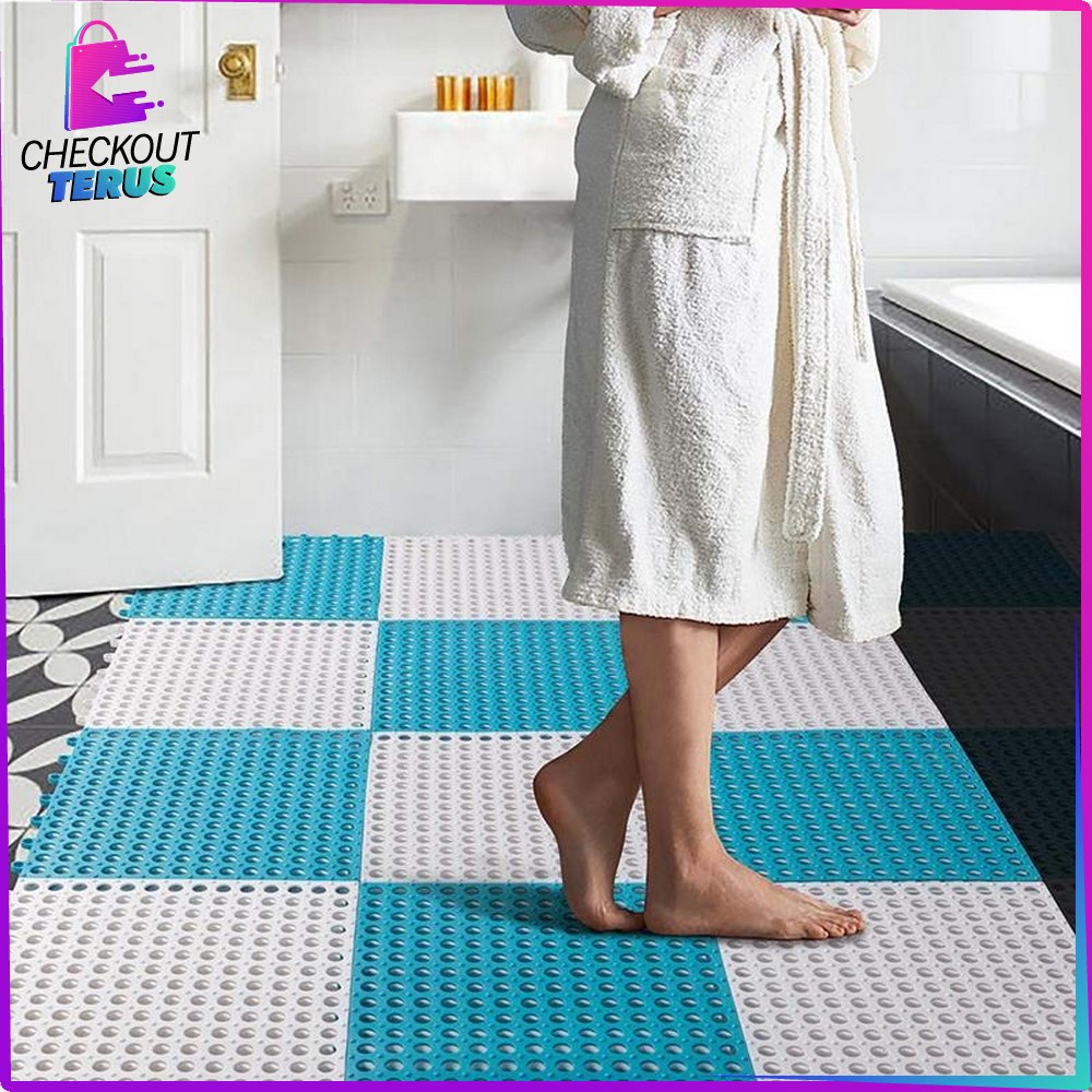 CT C236 Karpet Kamar Mandi Motif Polkadot 30x30CM Anti Licin Keset Lantai Dapur Mat NonSlip Keset Multifungsi