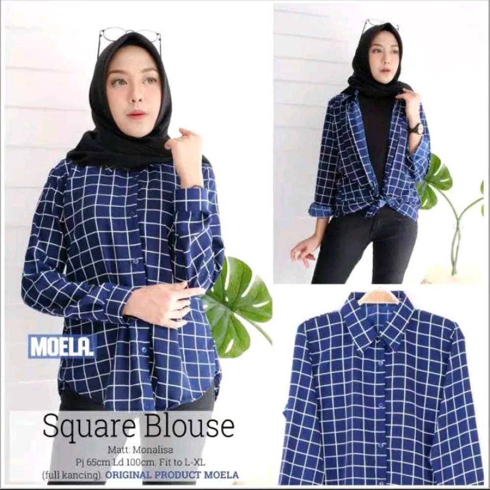 CUCI GUDANG!! Square Kemeja Kotak Grida Top Motif Kotak Full Wolfish Premium Pusatgrosir_solo