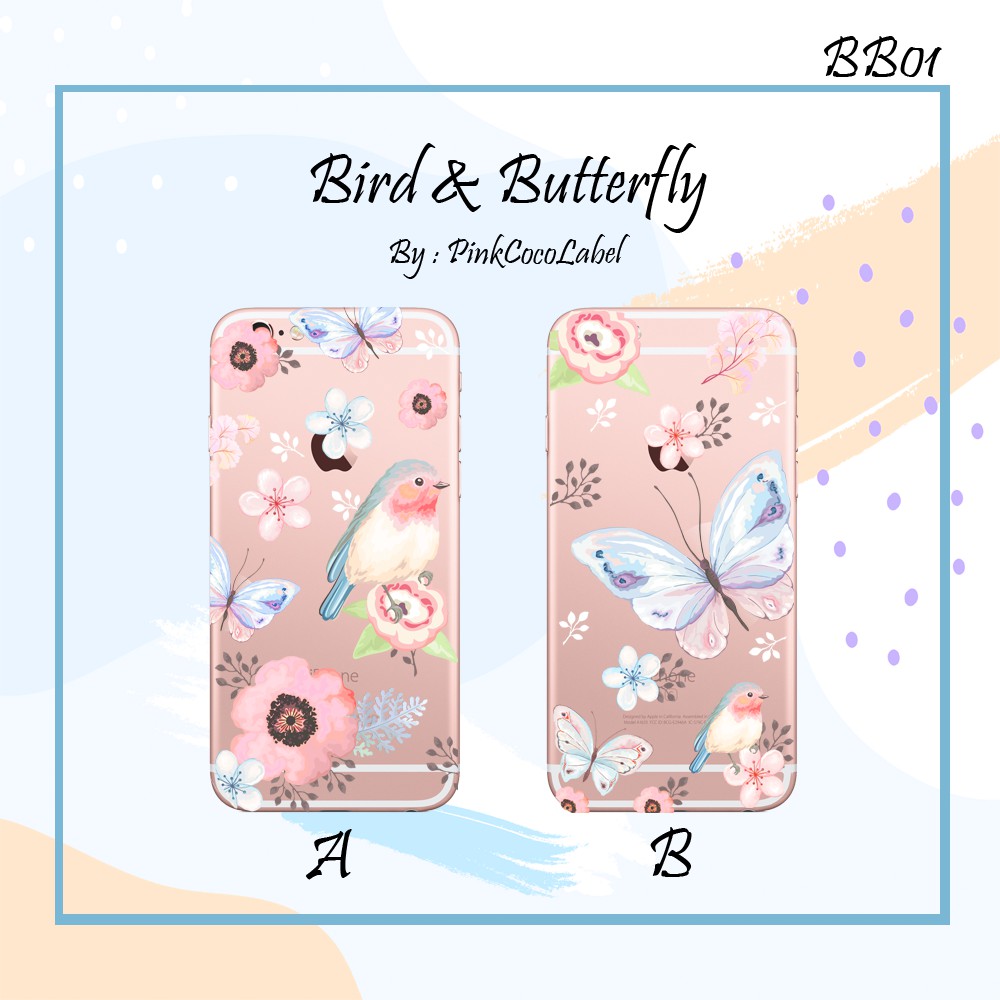 

[PCL] PROMO Custom Case Bird and Butterly Clear Transparent - #1HARIJADI #MURAH #BAGUS
