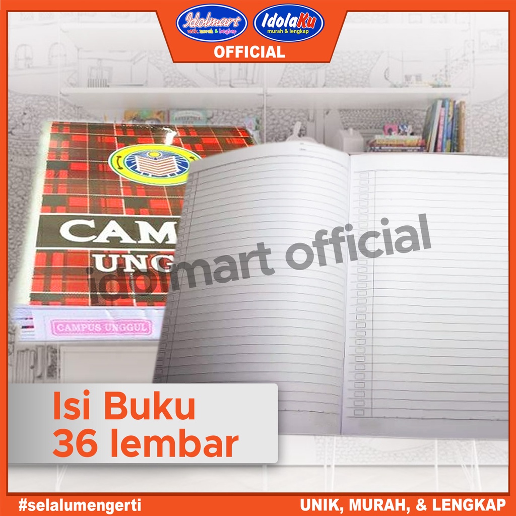 IDOLMART Buku Campus Unggul isi 36 Lembar Buku Tulis sekolah Boxy Surabaya