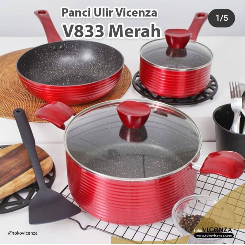 Panci Ulir V833 Warna Merah, Pink, Cooper & Hijau