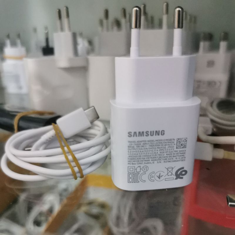 Charger Samsung Copotan Note 20 Ultra Putih ori bawaan bekas