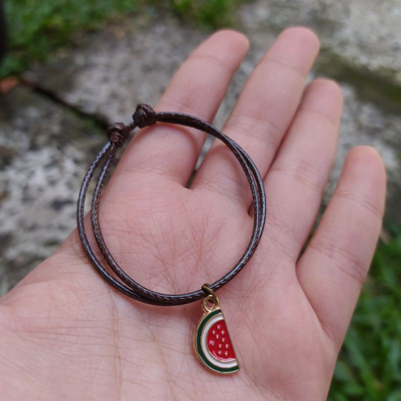 FRUIT & FOOD BRACELET / Gelang buah lolypop semangka strawberry / UNIK / PERSAHABATAN / MURAH / LUCU-Semangka 1