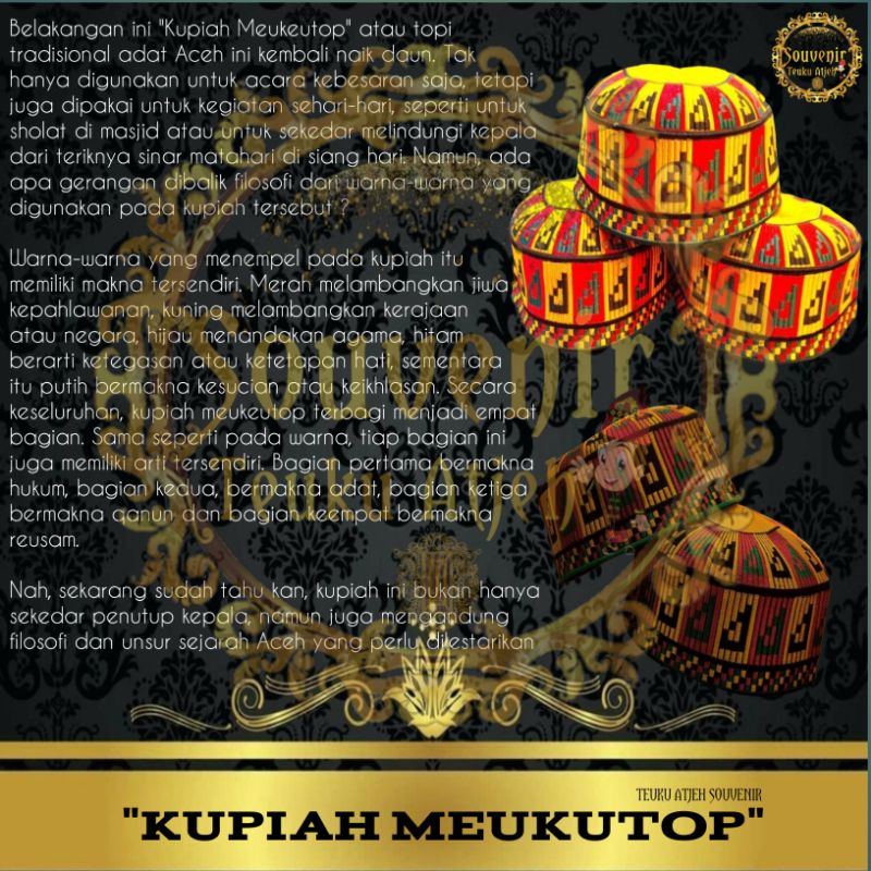 Kopiah meukutop Aceh Peci meukutop Aceh | kupiah meukutop