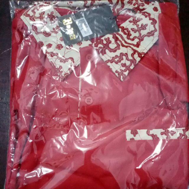 Polo Batik Heritage Pria Merah Putih (polo 004 B)