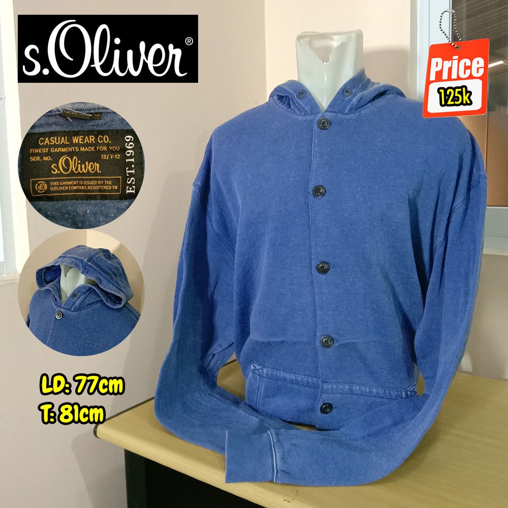 Hoodie Pria Cowo BIG SIZE S.OLIVER Biru