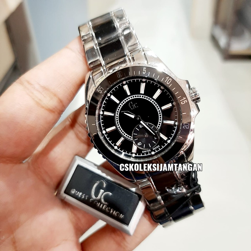 JAM TANGAN WANITA GUESS COLLECTION GC-29005L SILVER BLACK ORIGINAL