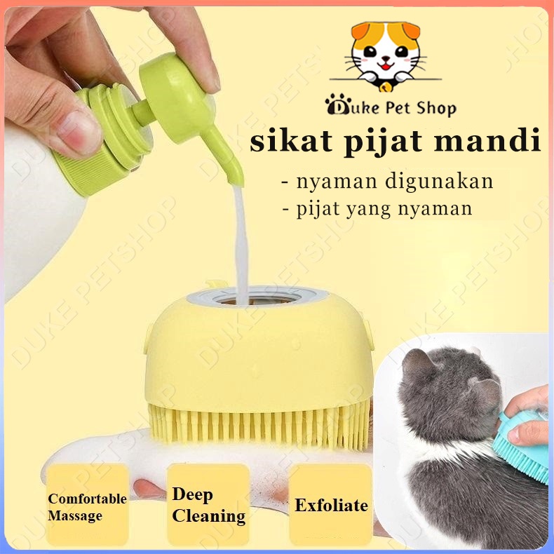 Sikat Mandi Kucing Silikon Sisir Pijat Bentuk Sikat Anjing Mandi Hewan Peliharaan