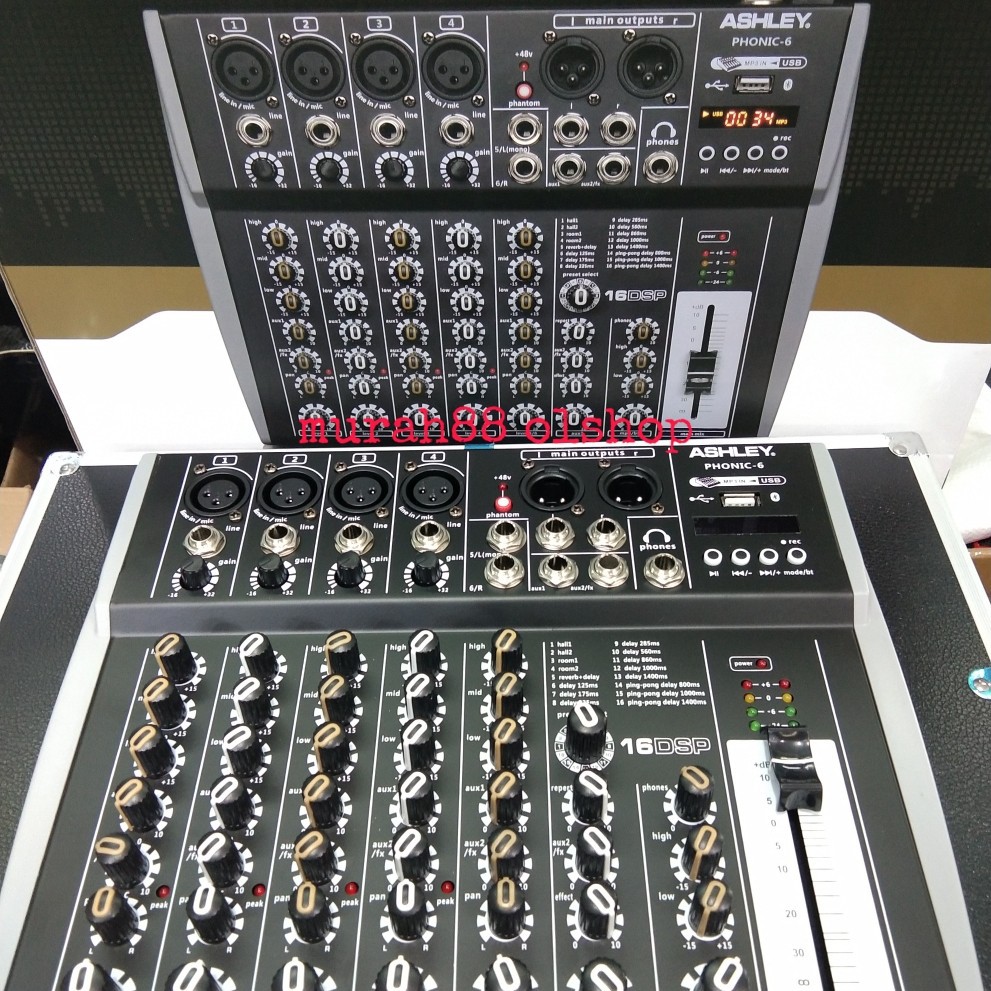 MIXER AUDIO ASHLEY PHONIC-6 6CH ORIGINAL PRODUK FREE HARDCASE