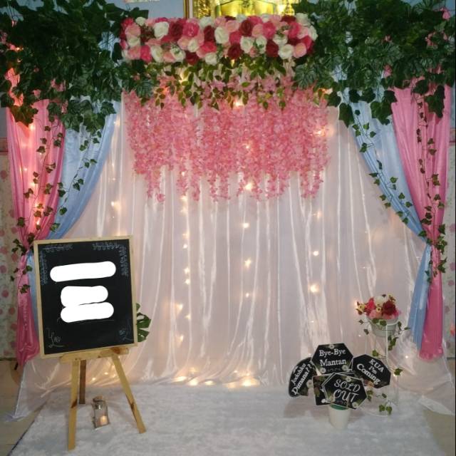 Sewa backdrop lamaran / akad / ulang tahun