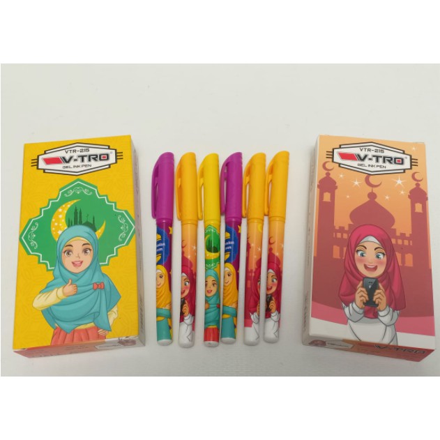 PULPEN GEL KARAKTER HIJAB LUCU / PEN GEL 0.38 mm